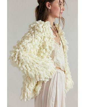 Nigel Preston Curled Wool Cardi - Natural