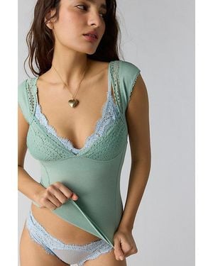 Intimately By Free People Blush Hour Tee By - Green