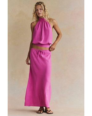 free-est Sandshell Linen Kayla Convertible Maxi Skirt By - Pink