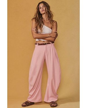 Free People Spotlight Pinstripe Barrel Trousers - Pink