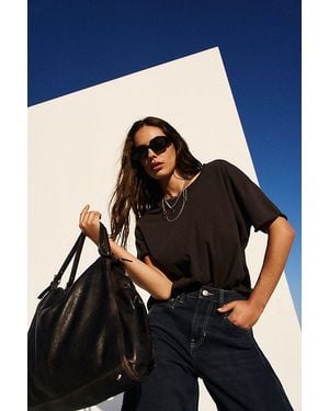 Free People Atlas Leather Tote - Blue