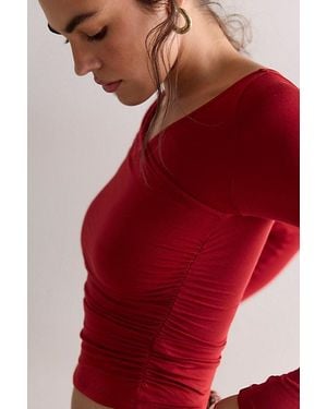Free People That's A Wrap Layering Long Sleeve - Red