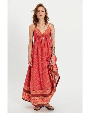 Free People Sorrento Stroll Printed Maxi Dress - Red
