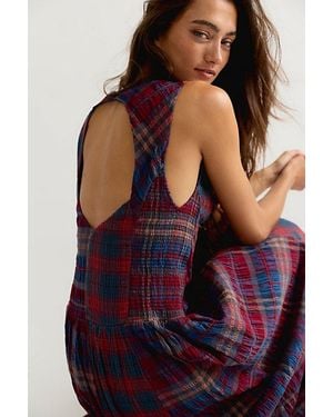 Free People Passing Time Plaid Maxi Dress - Multicolor