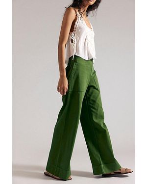Free People Breezy Denim Pull-On Jeans - Green