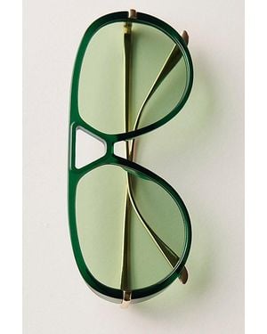Free People Sunday Afternoon Oversized Aviator Sunglasses - Green