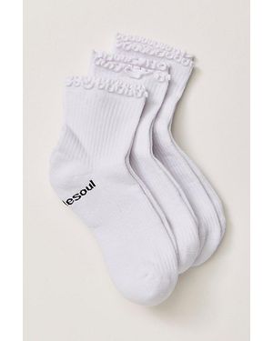 DOUBLESOUL Ruffle Quarter Socks - Multicolour