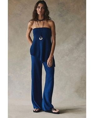 Free People Krista Cotton-Linen Jumper Set - Blue