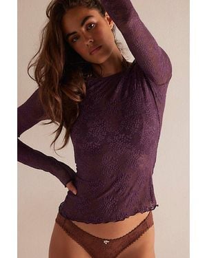 Intimately By Free People Loved You First Lace Long Sleeve By - Purple