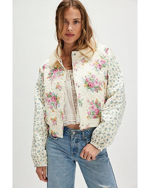 For Love & Lemons Marlee Cropped Puffer - Natural