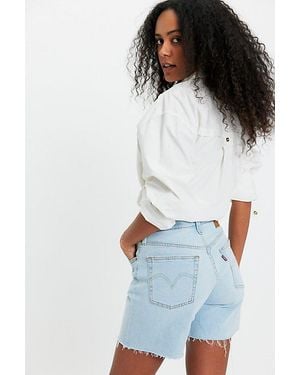 Levi's 501 Mid-Thigh Lightweight Denim Shorts - White