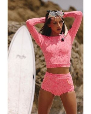 Seea Palomar Uv Protection Crop Top Rashguard - Pink