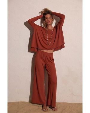 free-est Good Feels Long Pant Set - Red