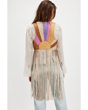 Spell Aquarius Suede Vest Jacket - Multicolour