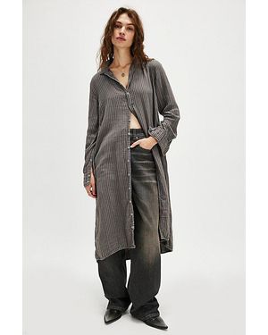 CP Shades Stripe Maxi Shirt Top - Grey