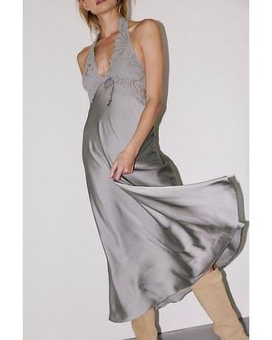 Intimately By Free People Petal Party Midi Slip Dress By - Grey