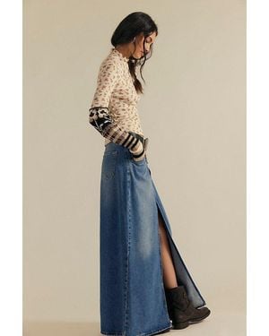 Free People Come As You Are Denim Maxi Skirt - Blue