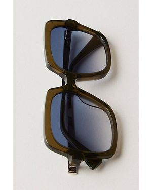 Free People The Beaumont Square Polarized Sunglasses - Blue