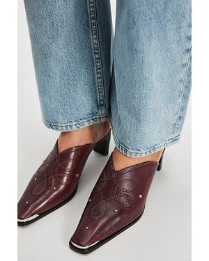 Free People Roxi Metal Tip Mules - Blue