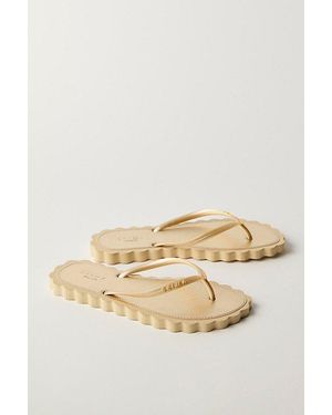 Brizza Arezzo Cookie Cutter Scalloped Flip Flops By - Natural