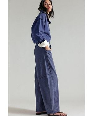 Free People Something Good Pull-On Barrel Trousers - Blue