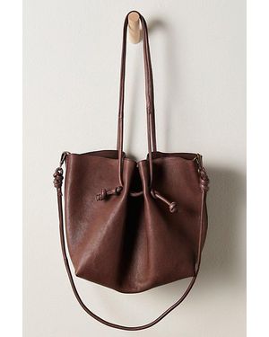 Free People Slouchy Leather Knotted Tote - Brown