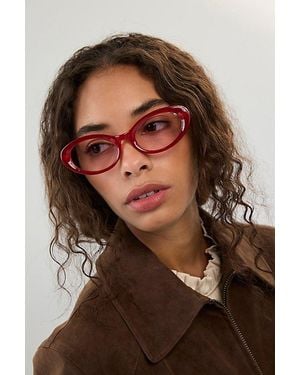 Free People Mae Oval Sunglasses - Red