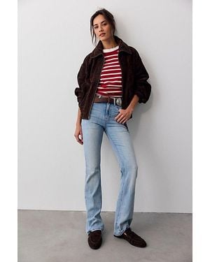 Free People We The Free Double Knot High-Rise Straight Bootcut Jeans - Blue