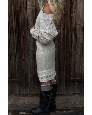 Intimately By Free People Good Company Printed Midi Slip Skirt By - Natural