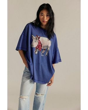 Free People Farm Friends Tee - Blue