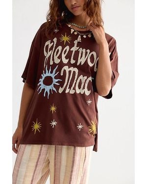 Daydreamer Fleetwood Mac Doodles Oversized Tee - Brown