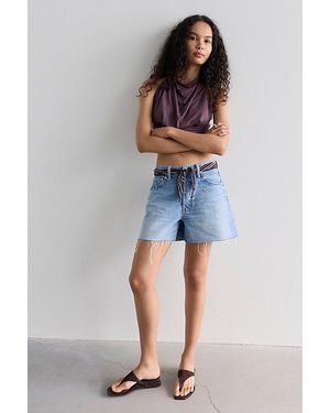 Mother Extra Mile Fray Shorts - Blue