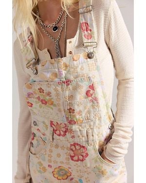 Free People We The Free Ziggy Printed Shortalls - Natural