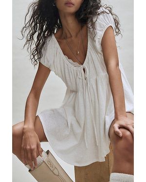 Free People Bella Babydoll Top - Grey