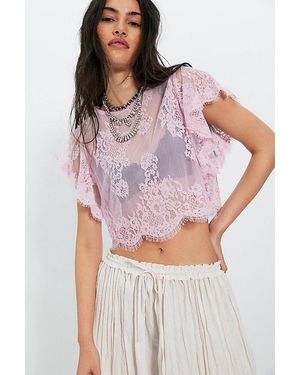 Free People Lunar Ash Lace Top - Purple
