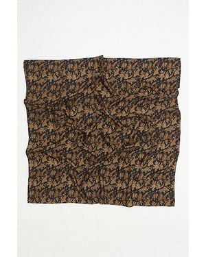 Anchal Vintage Silk Square Scarf - Brown