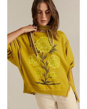 Free People Graphic Camden Pullover - Yellow