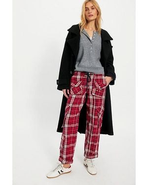 Free People Tahiti Menswear Cargo Trousers - Red