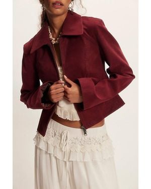 Free People River Vegan Jacket - Red