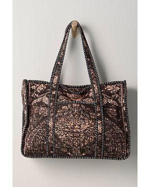 Free People Distorted Quilt Tote Bag - Gray
