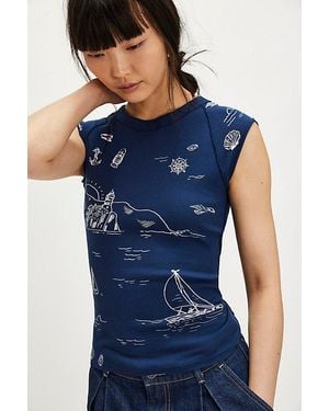 Ragabond Nautical Doodle Tee By - Blue