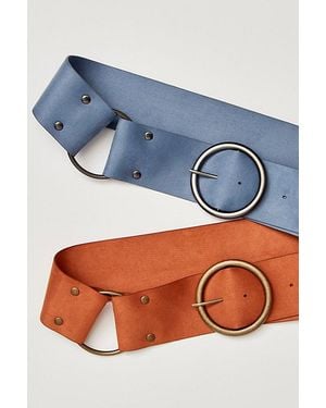 Anna Sui Suede Ring Belt - Blue