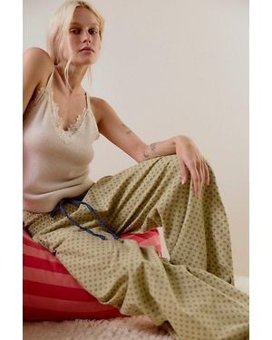 Intimately By Free People Late Checkout Flannel Barrel Pj Trousers By - Natural