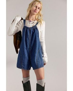 Free People Freebird Shortalls - Blue