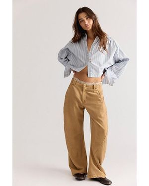 Free People Spotlight Washed Barrel Chino Pants - Natural