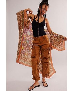 Free People Magic Dance Border Print Kimono - Brown