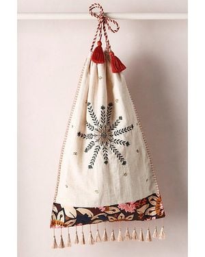 Free People Floral Tassel Gift Sack - Gray