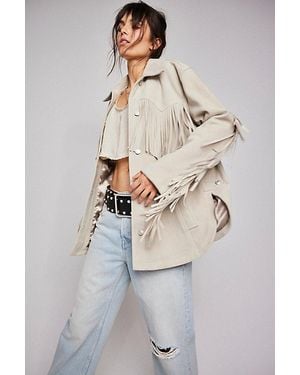 Free People Fringe Out Suede Jacket - Multicolor