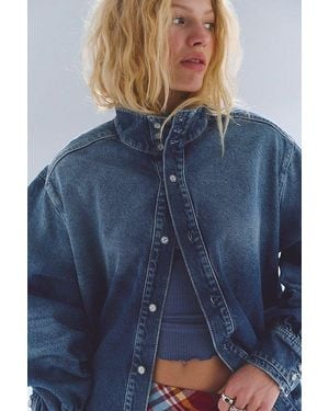Free People Saturday Sunday Denim Button Down Top - Blue