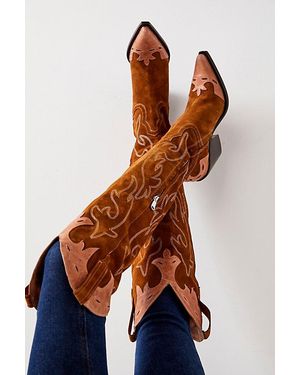 Free People Wild West Thigh High Boots - Orange